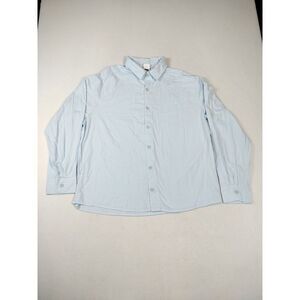 Bob Ross Shirt Men's Large XL Blue Button Up Halloween Costume Worn On TV‎